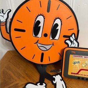 Loungefly Orange Clock Crossbody Bag